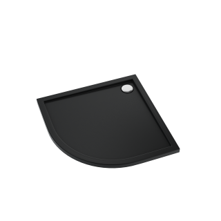 Schedline Brodzik akrylowy Sharper Black Mat 90x90x4,5 cm R55, półokrągły, Gwarancja 7 lat